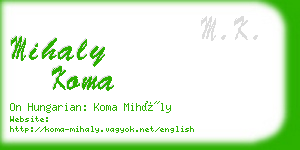 mihaly koma business card